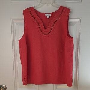 J. Jill Vibrant Red Top.  Size Large